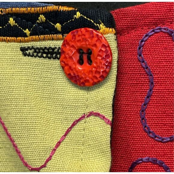 Vtg NEW DIRECTION Jacket Womens Med Multicolor Patchwork Button Down Embroidered - Picture 10 of 15